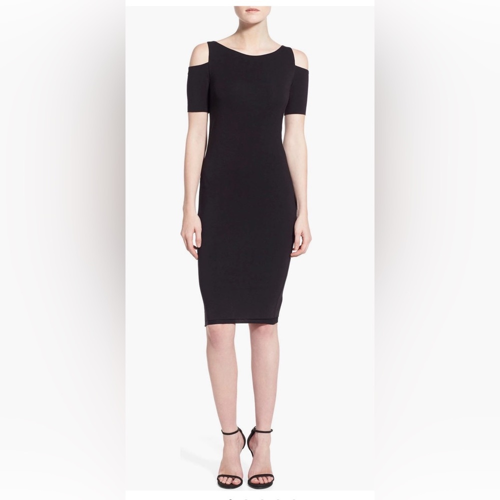 Cold shoulder body con dress
